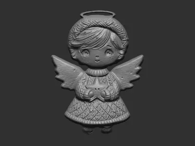 christmas angle boy decor  3D print model