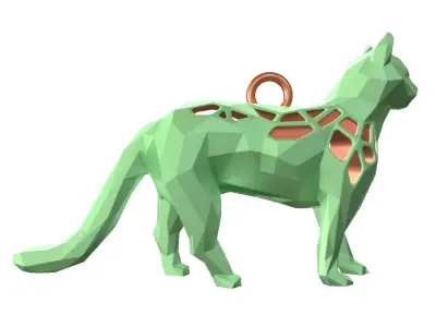 Animal Charm Cat Pose Pendant 3D print model