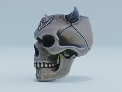 The Devil Skull Cachepot Low-poly 3D model