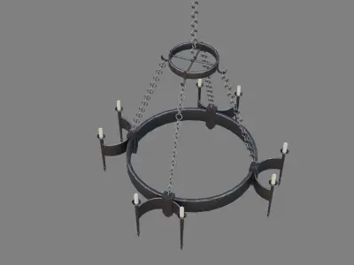 Gothic chandelier Low-poly 3D model
