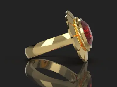 Flower Women Ring 3dm stl 3D print model 3D print model