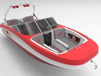 Speed Boat Low-poly 3D model