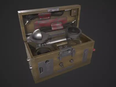 Field Telephone Low-poly 3D model