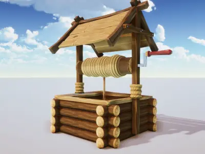 Stylize Village Props Kit 30 Plus Items Low-poly 3D model