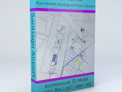 Santiago SCL Airport Roads Buildings 3D model