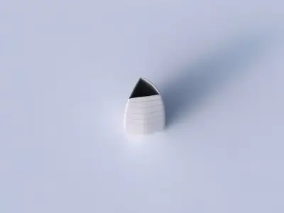 Vase curved tipping triangle with smooth horizontal dents 3D print model
