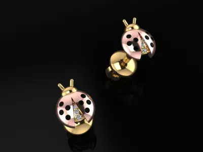 Ladybug Earring 3D print model