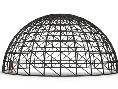 Dome wire-frame structure with Diagonal reinforcement v3 3D model
