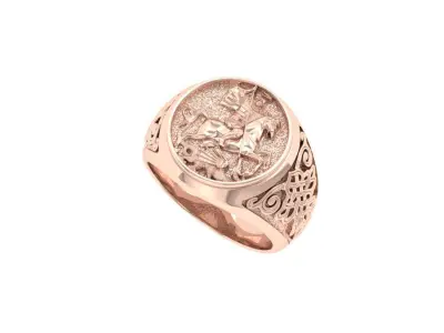 Saint George Signet Ring 3D print model