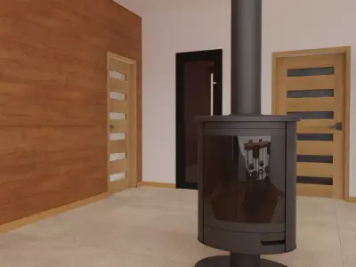 Fireplace wood burning stove Free 3D model