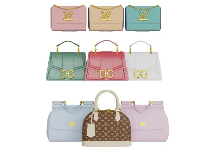 Bags Wardrobe Set BLENDER 3D Model Cycles 3D model