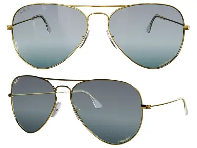 RayBan Aviator Chromance Sunglass 3D model