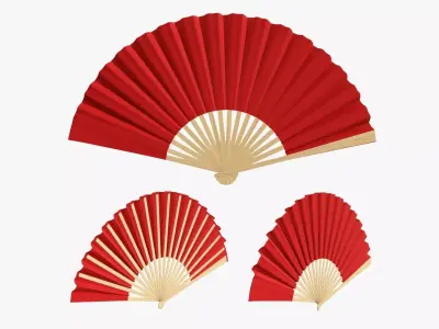 Hand fan opened 3D model