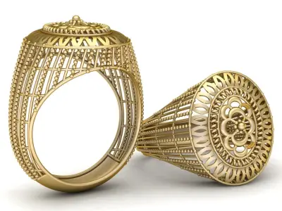 LUXURY MEN FASHION RING 3D PRINTABLE MOODEL 3D print model