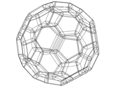 Wireframe Shape Truncated Icosahedron 3D print model