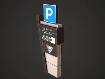 Parking Stand Low Poly Low-poly 3D model