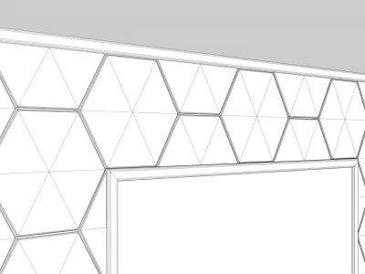 MIRROR HONEYCOMB WOODEN FRAME 3D model