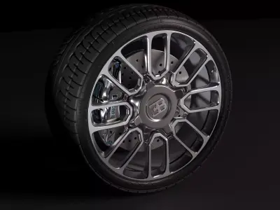 wheel tire buggatti car 3D model