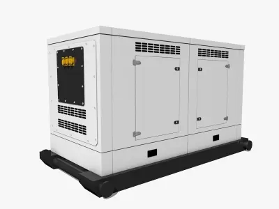 White Industrial Gas Generator 3D model