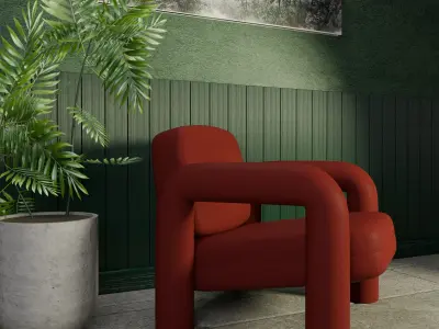 Archviz Single Seat 7 Basic Scene and Lighting 3D model