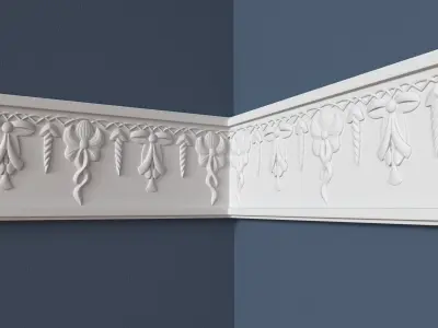 Frieze decorative crown moulding on wall 3D model