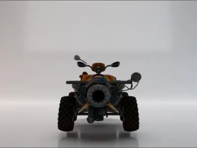 Quad ATV Low-poly 3D model