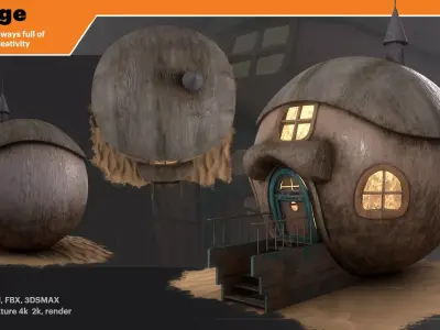 cottage Low-poly 3D model buy