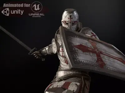 NPC Knight2 Low-poly 3D model