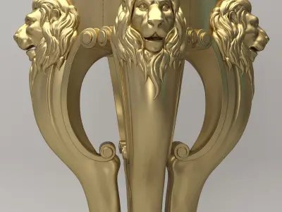Lion Carved Leg 3D model