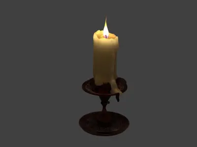 small hand held candle holder 3D model