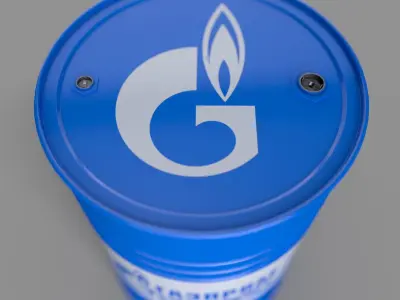 Realistic Gazprom Neft Barrel 3D Model Low-poly 3D model