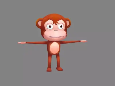 Cartoon monkey Low-poly 3D model purchase