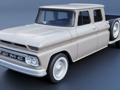 GMC Crew Cab Pickup 1965 3D print model