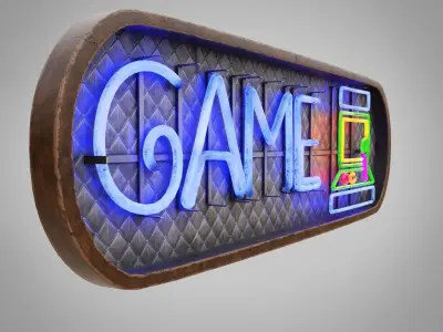 Game Club sign Low-poly 3D model