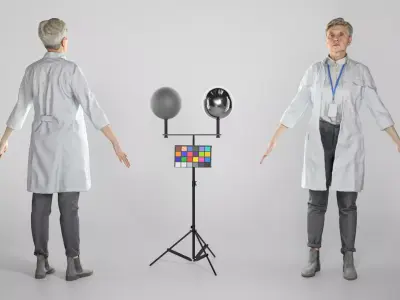 Adult woman in a medical gown ready for animation 192 Low-poly 3D model