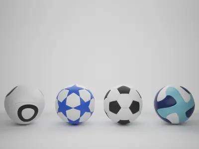 4 Balls soccer ball - soccer ball Free 3D model