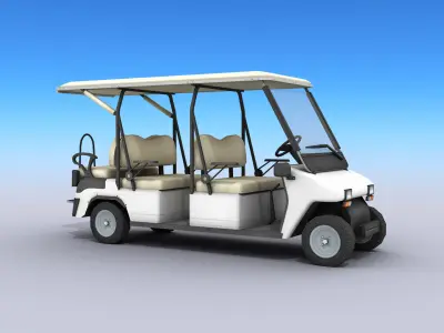 Golf Cart Low-poly 3D model