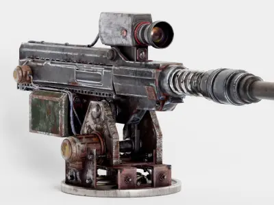 Sniper super rifle turret gun da1 Low-poly 3D model