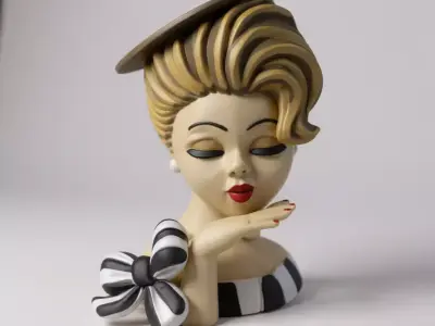 Vintage woman bust decoration 3D print model purchase