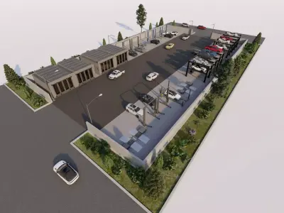 Car garage- Garage Body Straightener-Parking-Parking Lot 3D model