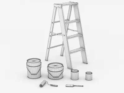 Painter tools pack Low-poly 3D model