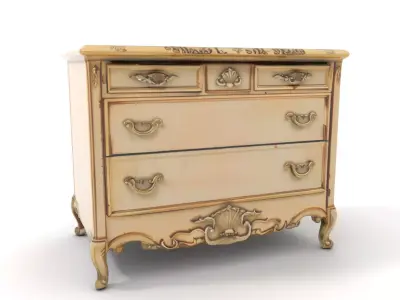 Antique Ivory Dresser model pack Low-poly 3D model