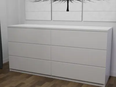 IKEA set one small table and two closets modern minimalism style Free 3D model