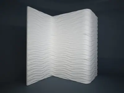 06 WAVES PATTERN WALL Low-poly 3D model