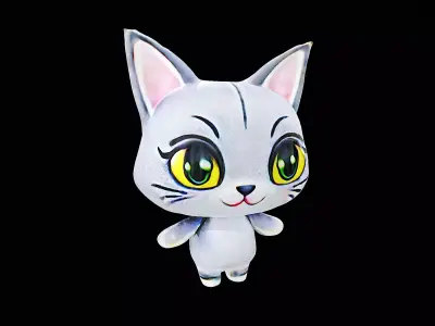 cute cat plushie 3D model
