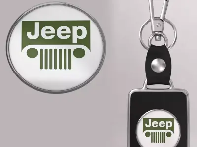 Jeep car logo keychain 3d model  3D model