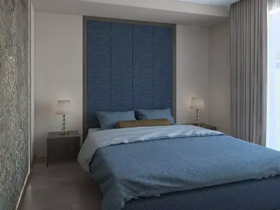 Cozy unique bedroom 3D model
