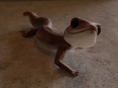 Gecko silver Low-poly 3D model