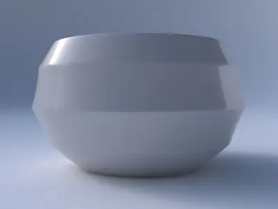 Bowl spheric twisted with pronounced horizontal sections 3D print model