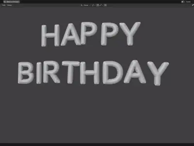 Happy Birthday Balloons PBR 3D model